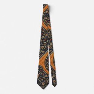 Elegant Persian Pattern Tie – Gold & Black Classic