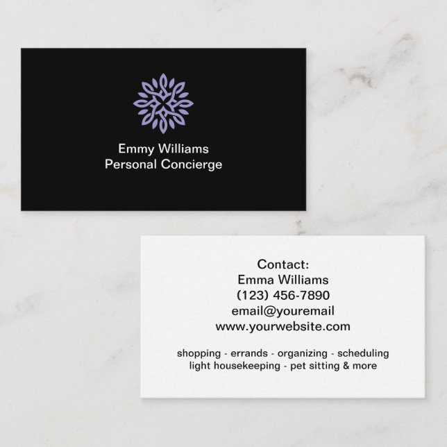 Elegant Personal Concierge Business Card (Front/Back)
