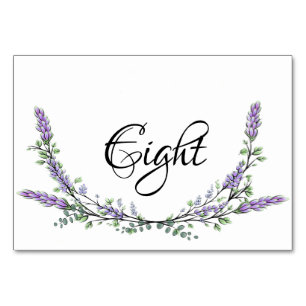 Elegant personalise lavender eucalyptus   table number