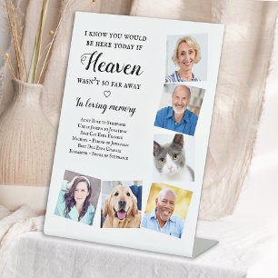 Elegant Personalise Photo Heaven Wedding Memorial Pedestal Sign