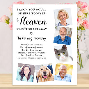 Elegant Personalise Photo Heaven Wedding Memorial Poster
