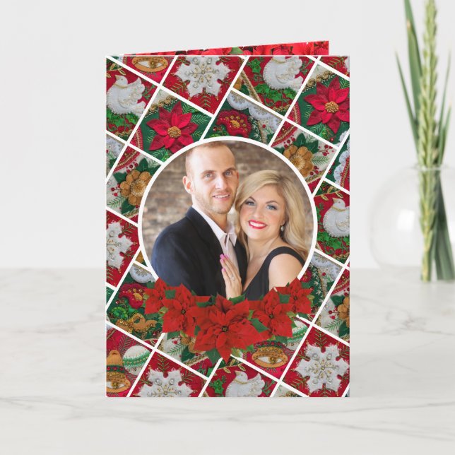 Elegant Personalise Signature Christmas Photo  Holiday Card (Front)