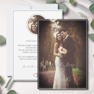 Elegant Personalised 1 Photo Script Thank You Card