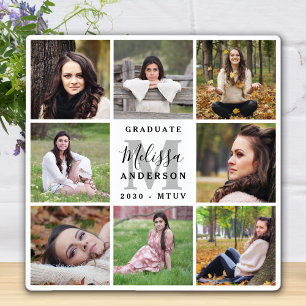 Elegant Personalised 8 Photo Collage Graduation Plaque
