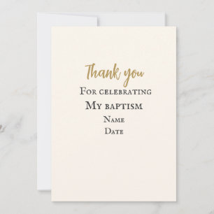 Elegant Personalised Baptism Thank You Card