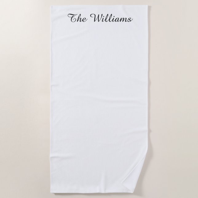 Elegant Personalised Beach Towel (Front)