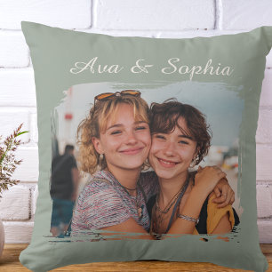 Elegant Personalised Best Friends   Family Photo Cushion