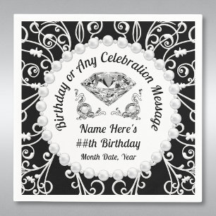 Elegant Personalised, Birthday Paper Napkins