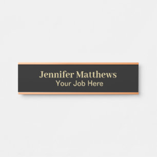 Elegant Personalised black and gold Door Sign
