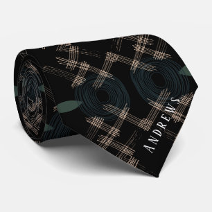 Elegant Personalised Black And Green  Tie