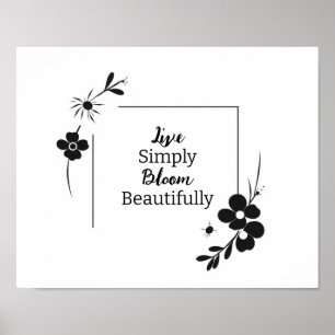 Elegant Personalised Black Floral Wall Art – Custo