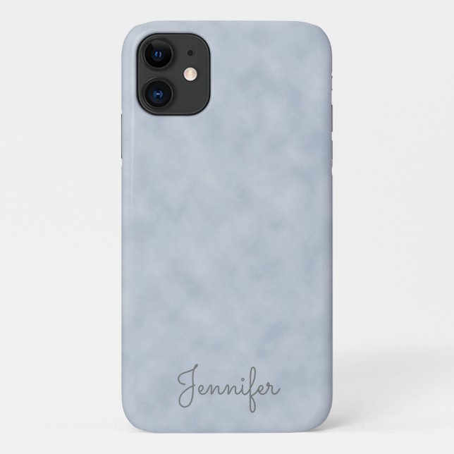 Elegant Personalised Blue-Grey Parchment Case-Mate iPhone Case (Back)