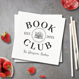 Elegant Personalised Book Club Members Event Napkin