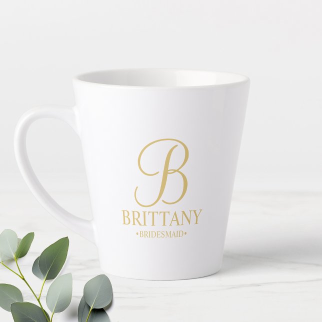 Elegant Personalised Bridesmaid  Latte Mug (Creator Uploaded)