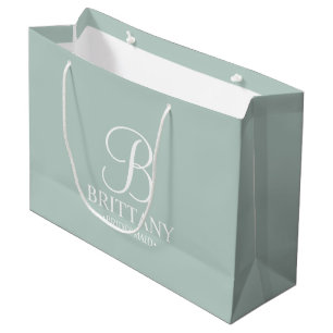 Elegant Personalised Bridesmaid Monogram and Name Large Gift Bag