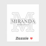 Elegant Personalised Bridesmaid Name and Monogram<br><div class="desc">Add a personal touch to your wedding with personalised bridesmaid's monogram and name gift.
This design features personalised bridesmaid's name with title in grey and monogram in light grey as background,  in classic serif font style.

Also perfect for maid of honour,  mother of the bride and more.</div>