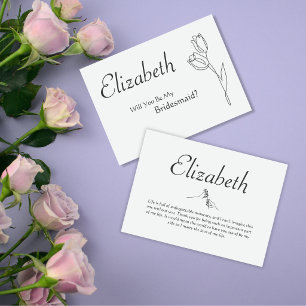 Elegant Personalised Bridesmaid Proposal Invitation