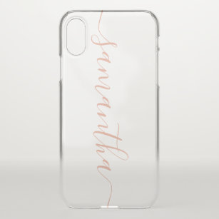 Elegant Personalised Calligraphy Script Pink Blush iPhone X Case