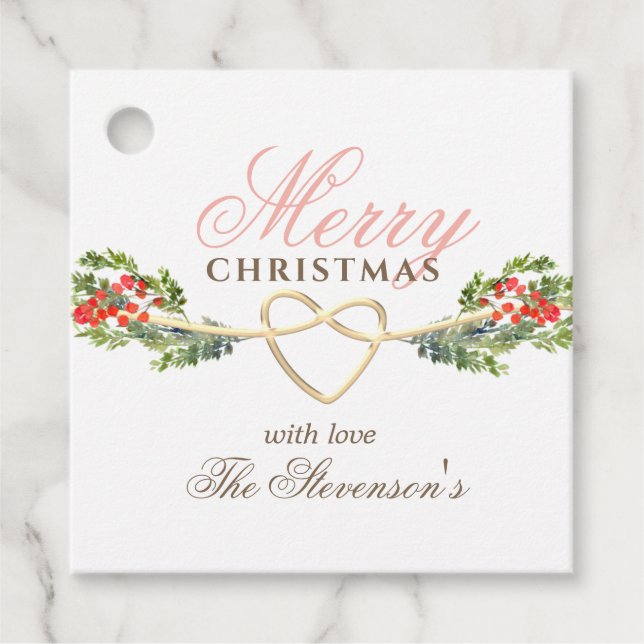 Elegant Personalised Christmas Gift Tag (Front)