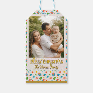 Elegant Personalised Christmas Holiday Pattern Gift Tags