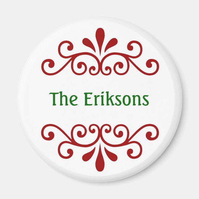 Elegant Personalised Christmas Magnet (Front)