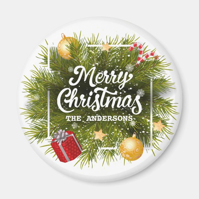 Elegant Personalised Christmas Tree | Magnet (Front)