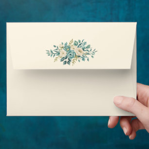 Elegant Personalised Floral Wedding Envelope