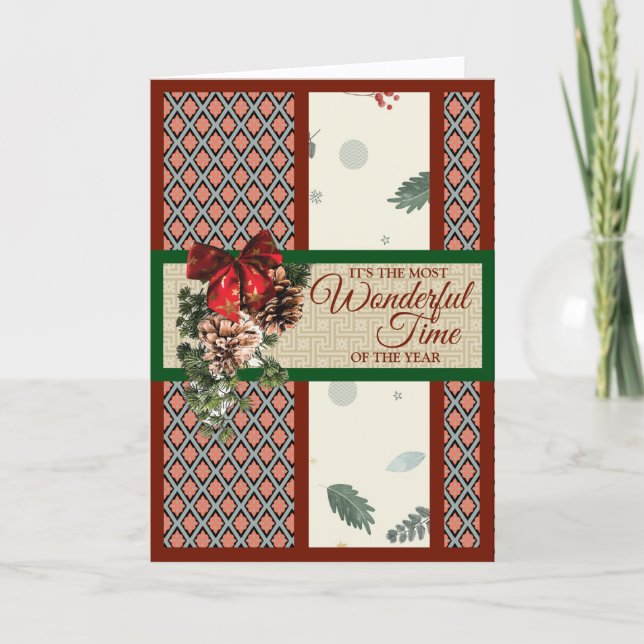 Elegant Personalised Folded Christmas Card (Front)