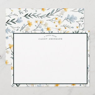 Elegant Personalised Garden Wildflowers Floral Card
