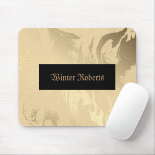 Elegant personalised gold and black mouse pad