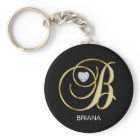 Elegant Personalised Gold Monogrammed Letter B