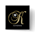 Elegant Personalised Gold Monogrammed Letter K
