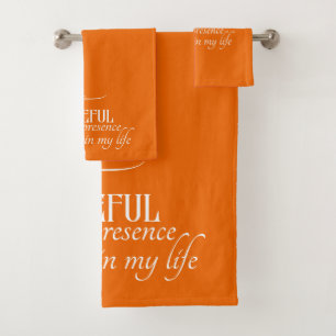 Elegant Personalised Grateful Autumn Thanksgiving Bath Towel Set