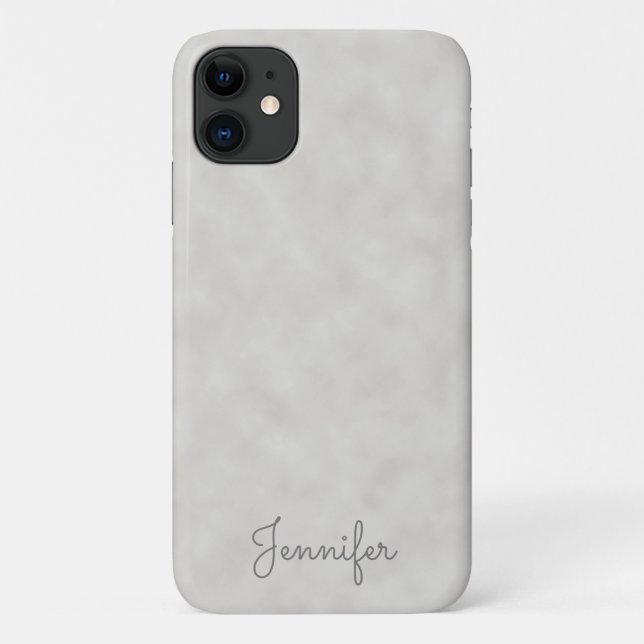 Elegant Personalised Grey Parchment Case-Mate iPhone Case (Back)