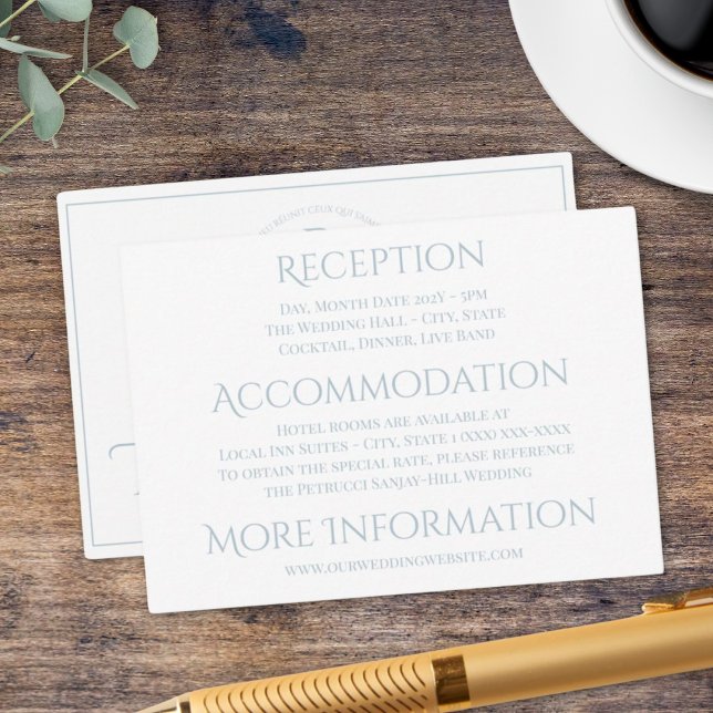 Elegant Personalised Grey White Wedding  Enclosure Card (Creator Uploaded)