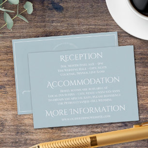 Elegant Personalised Grey White Wedding Enclosure Card