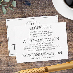 Elegant Personalised Grey White Wedding Enclosure Card