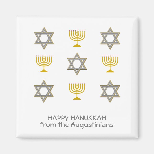 Elegant Personalised Hanukkah Magnet (Front)