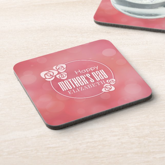 Elegant Personalised Happy Mother's Day | Coaster (Left Side)