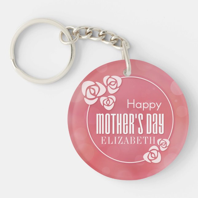 Elegant Personalised Happy Mother's Day Keychain (Front)