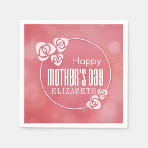 Elegant Personalised Happy Mother's Day Napkin