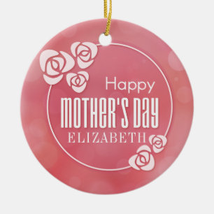 Elegant Personalised Happy Mother's Day   Ornament