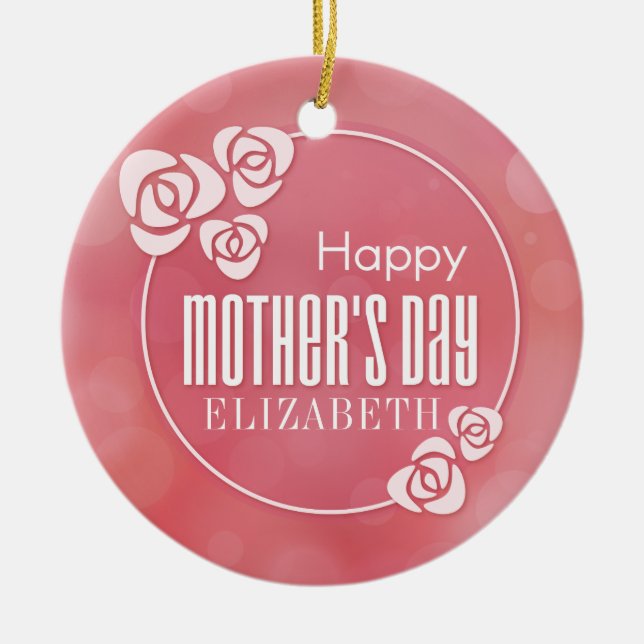 Elegant Personalised Happy Mother's Day | Ornament (Front)