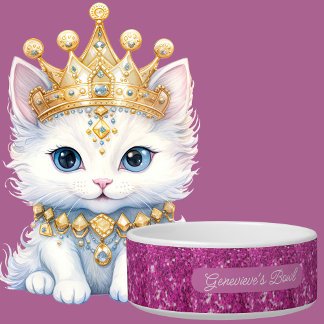 Elegant Personalised Hot Pink Glitter Faux Sequin  Bowl