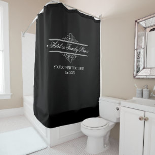 Elegant Personalised Hotel Or Family White Frame Shower Curtain