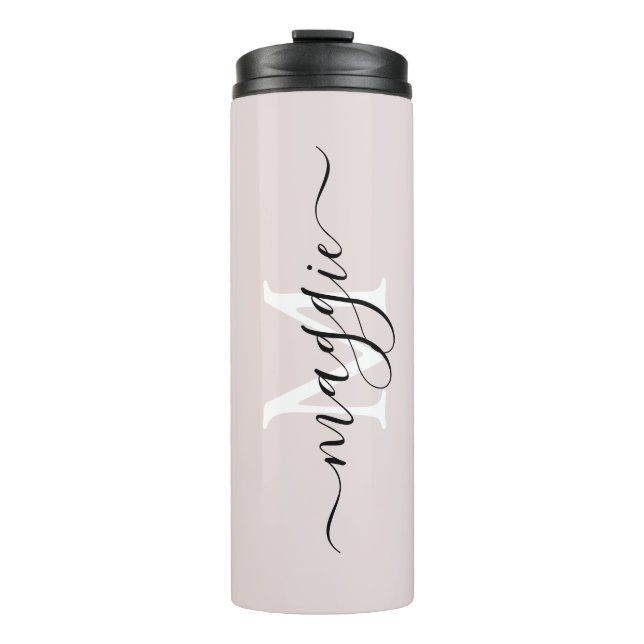 Elegant Personalised Initial & Name Travel Mug (Front)
