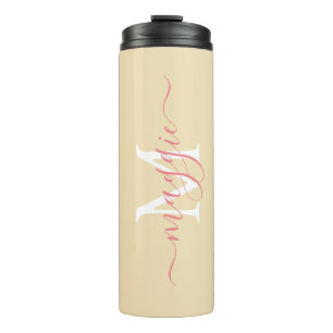 Elegant Personalised Initial & Name Travel Mug
