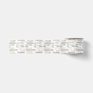Elegant Personalised International Coffee Drinks Satin Ribbon
