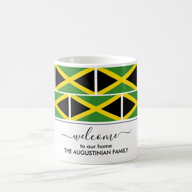 Elegant Personalised JAMAICA FLAG Welcome Coffee Mug (Center)