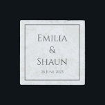 Elegant Personalised Marble Magnet Wedding Favour<br><div class="desc">This Elegant Personalised Marble Magnet Wedding Favour is a thoughtful wedding favour for your guests or for the parents of the bride, bridesmaids or groomsmen. It also works as an anniversary gift or gift for the newlyweds. Featuring a classy, sophisticated and timeless design that can be personalised to suit your...</div>